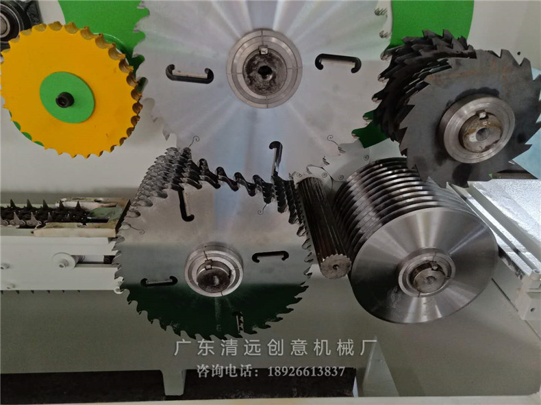 圓木多片鋸上下軸多片鋸設(shè)計，采用超薄鋸片，出材率高達80%以上