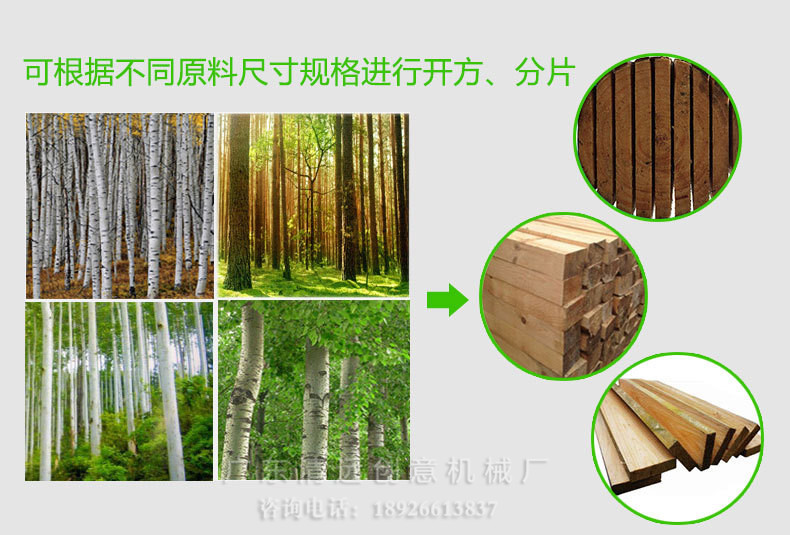 圓木多片鋸可根據(jù)不同原料尺寸規(guī)格進行開方、分片